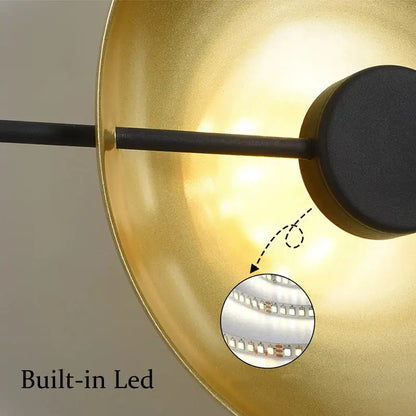 Minimalist matte gold and black modern wall sconce bedroom light