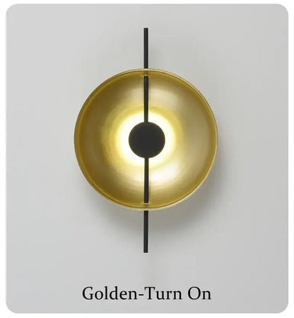 Minimalist matte gold and black modern wall sconce bedroom light