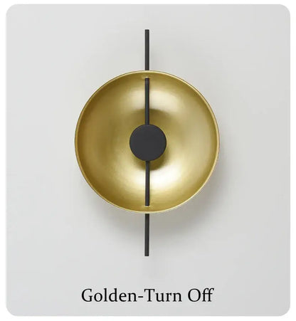 Minimalist matte gold and black modern wall sconce bedroom light