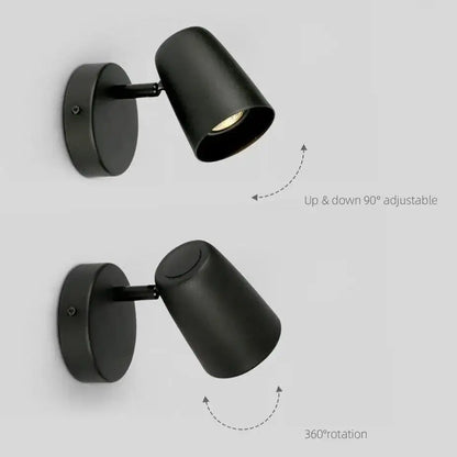 Modern brushed nickel wall sconces bedroom conical spotlight