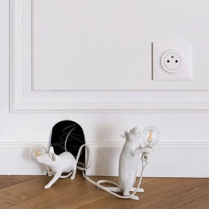 Golden mouse led table lamp bedroom animal decor