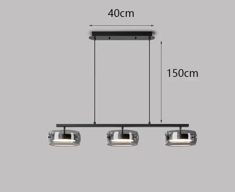 Modern black and chrome pendant lamp dining room five glass shades