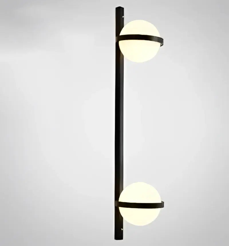 Modern black nordic planter light sconce with glass globes bedroom