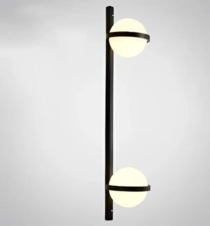 Modern black nordic planter light sconce with glass globes bedroom