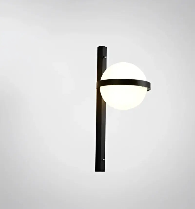 Modern black nordic planter light sconce with glass globes bedroom