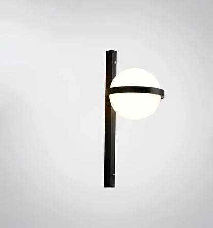 Modern black nordic planter light sconce with glass globes bedroom