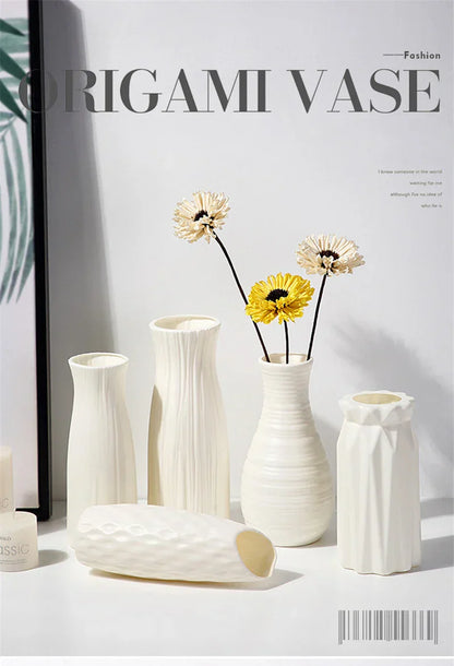 DecorBites™ Nordic Plastic Vase for Modern Home Decor