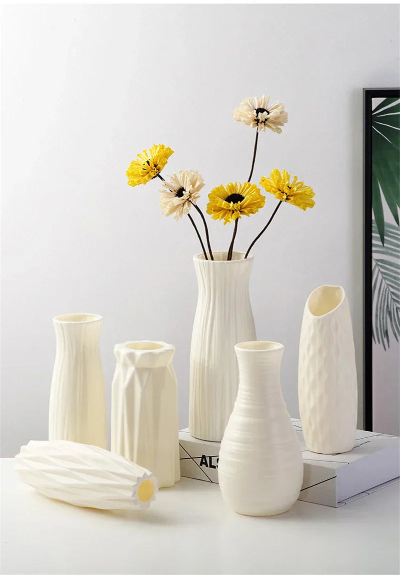 DecorBites™ Nordic Plastic Vase for Modern Home Decor