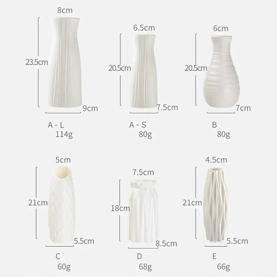 DecorBites™ Nordic Plastic Vase for Modern Home Decor