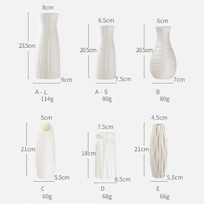 DecorBites™ Nordic Plastic Vase for Modern Home Decor