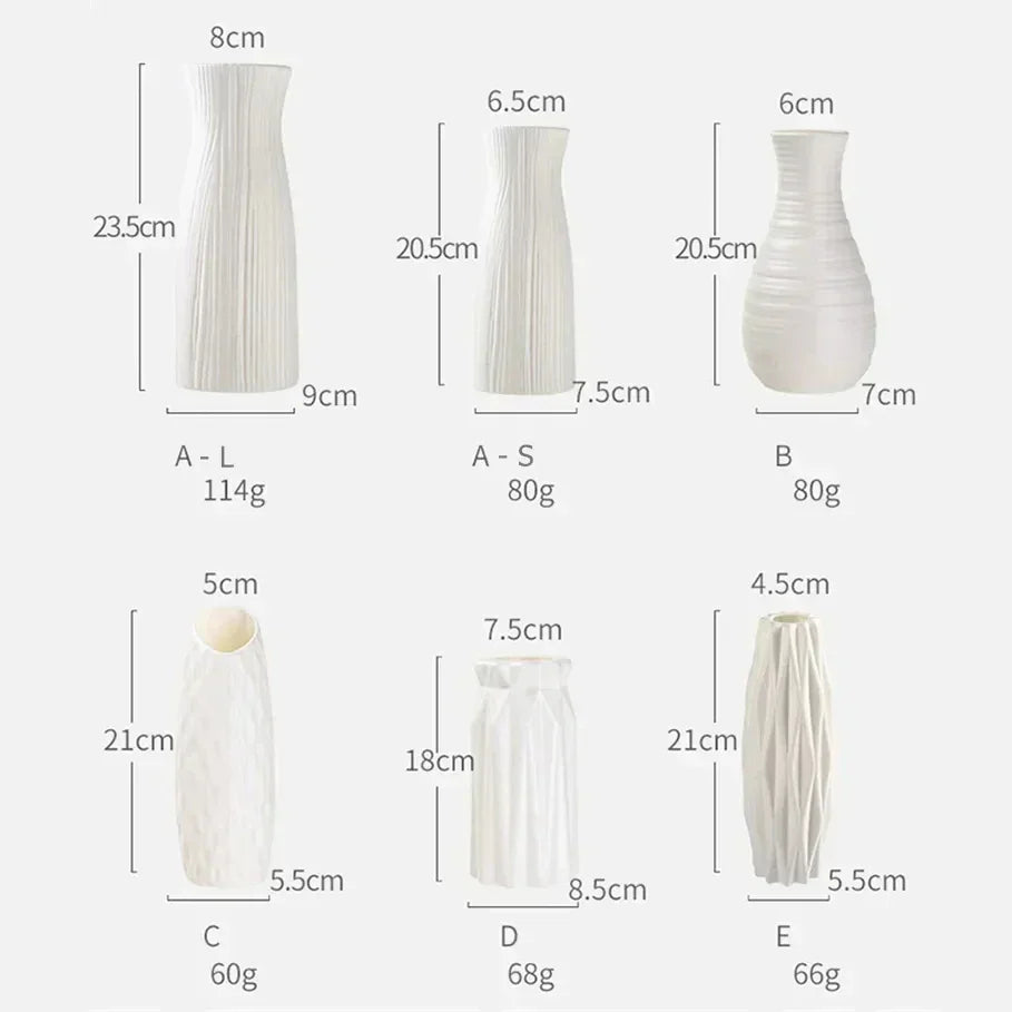 DecorBites™ Nordic Plastic Vase for Modern Home Decor