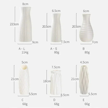 DecorBites™ Nordic Plastic Vase for Modern Home Decor