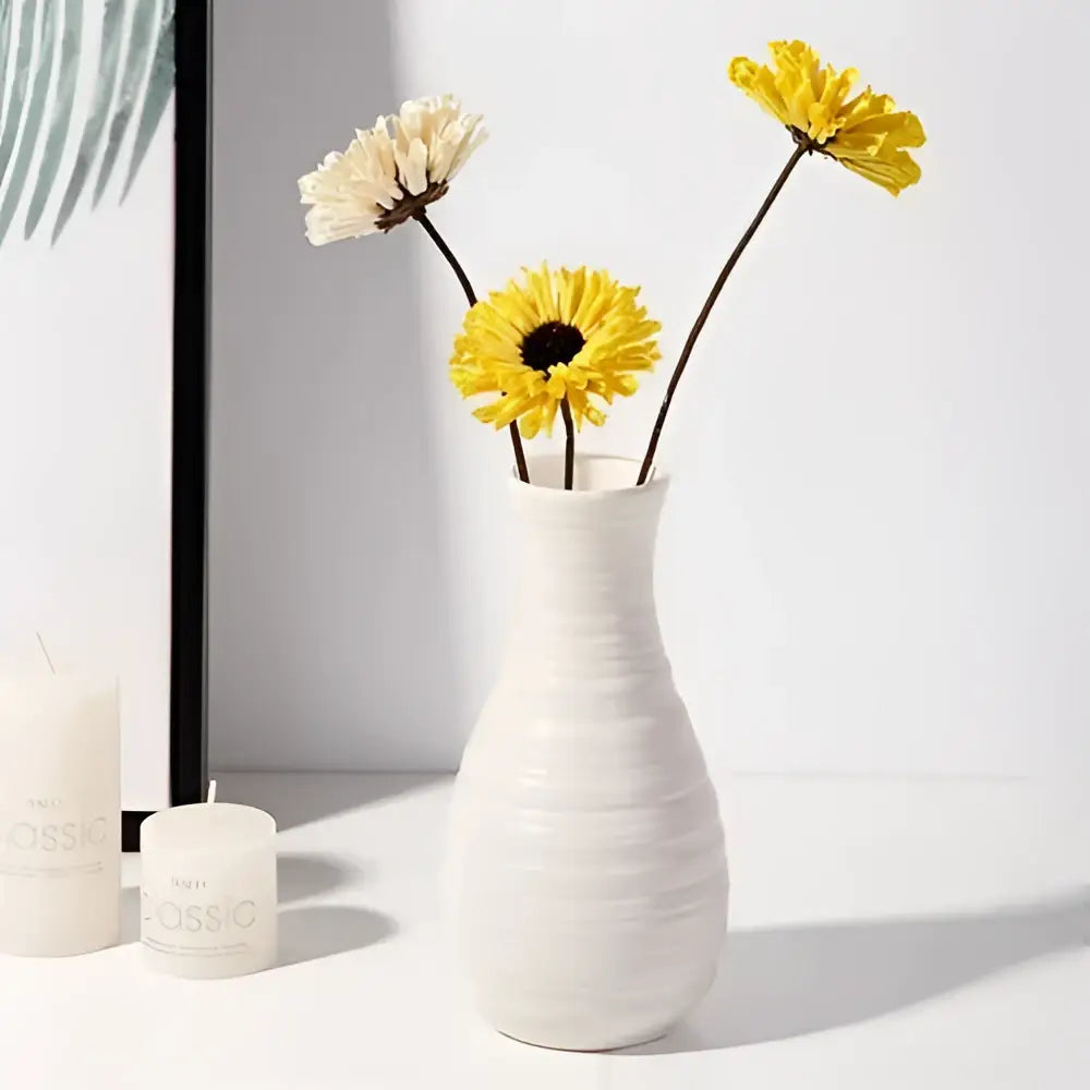 Geometric white nordic plastic vase living room floral decor
