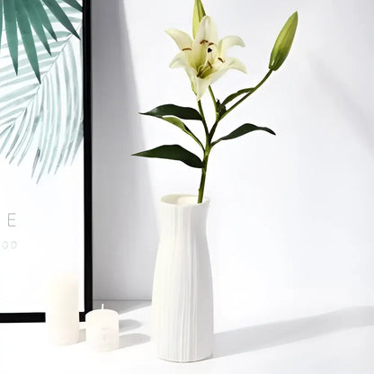 Geometric white nordic plastic vase living room floral decor