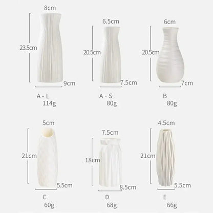 Geometric white nordic plastic vase living room floral decor