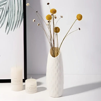 Geometric white nordic plastic vase living room floral decor