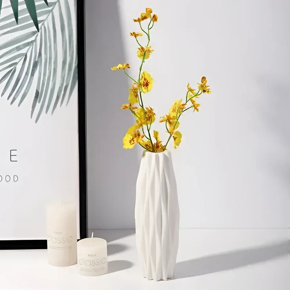 Geometric white nordic plastic vase living room floral decor