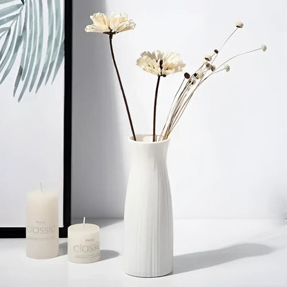 Geometric white nordic plastic vase living room floral decor