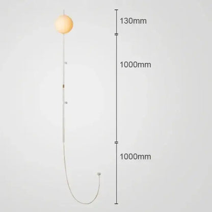 Minimalist white globe plug in wall lamp sconce – bedroom light