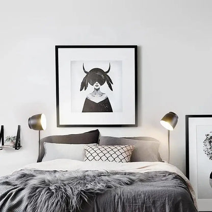 Modern gray quilted wall sconce bedroom plug-in wall light