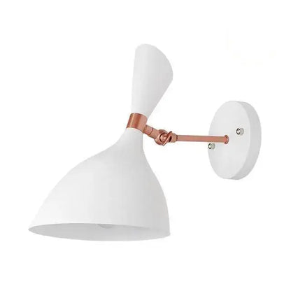 White and copper articulated wall sconce bedroom easy installation