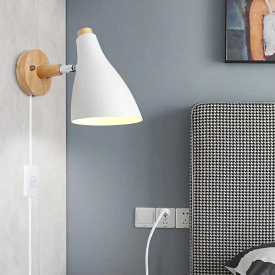 DecorBites™ Nordic Plug In Wood Wall Sconce
