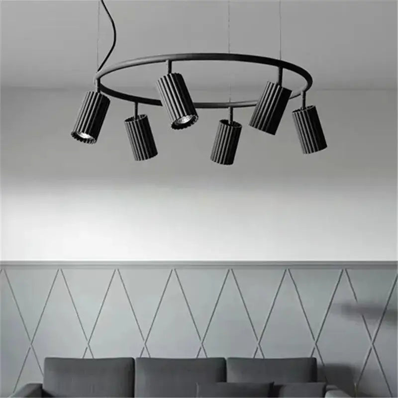 Modern natural wood donna circle chandelier for dining room kitchen