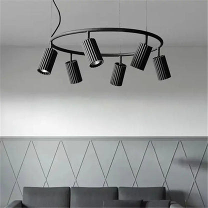 Modern natural wood donna circle chandelier for dining room kitchen