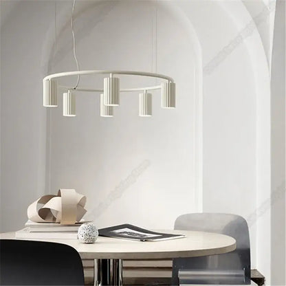 Modern natural wood donna circle chandelier for dining room kitchen
