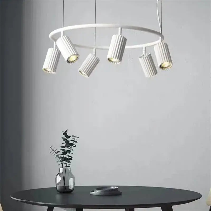 Modern natural wood donna circle chandelier for dining room kitchen