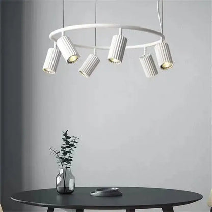Modern natural wood donna circle chandelier for dining room kitchen
