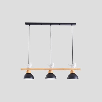 Nordic black & white 3-light wood pendant kitchen e26 e27 bulb base