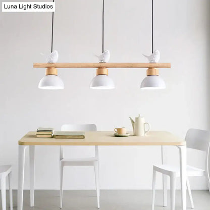 Nordic black & white 3-light wood pendant kitchen e26 e27 bulb base