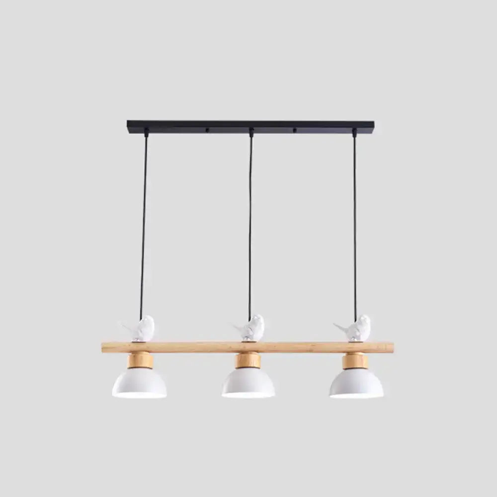 Nordic black & white 3-light wood pendant kitchen e26 e27 bulb base