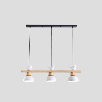 Nordic black & white 3-light wood pendant kitchen e26 e27 bulb base