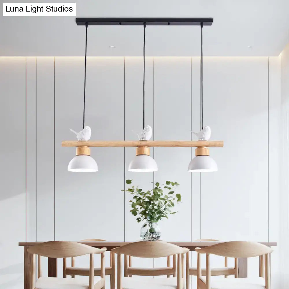 Nordic black & white 3-light wood pendant kitchen e26 e27 bulb base