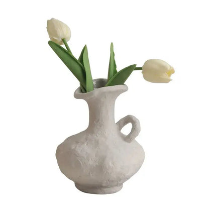 Nordic style ceramic flower pot set white living room vases