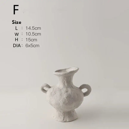 Nordic style ceramic flower pot set white living room vases