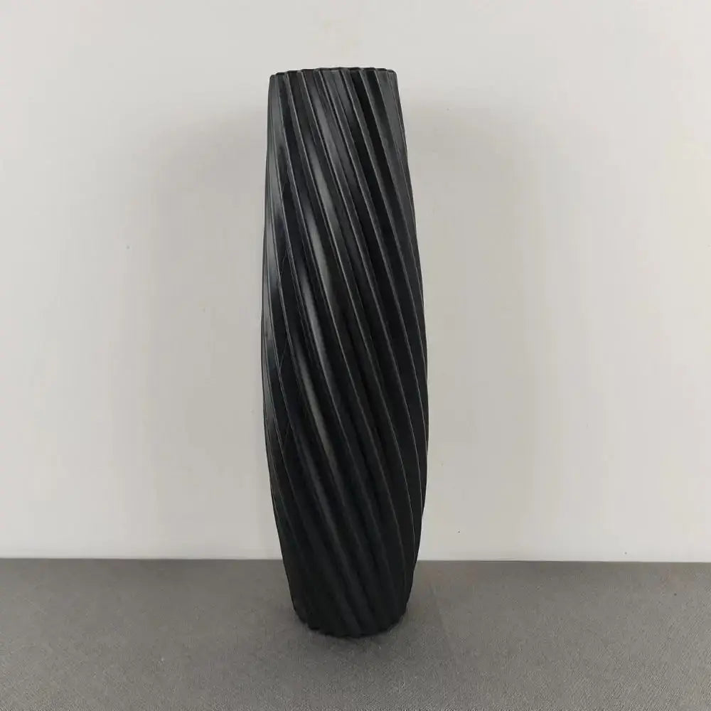 Nordic ribbed multi color plastic flower vase living room decor