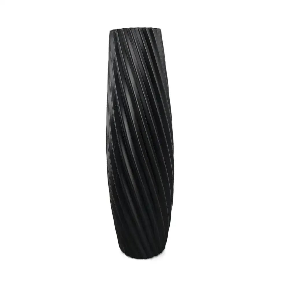 Nordic ribbed multi color plastic flower vase living room decor