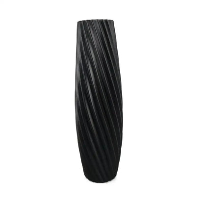 Nordic ribbed multi color plastic flower vase living room decor