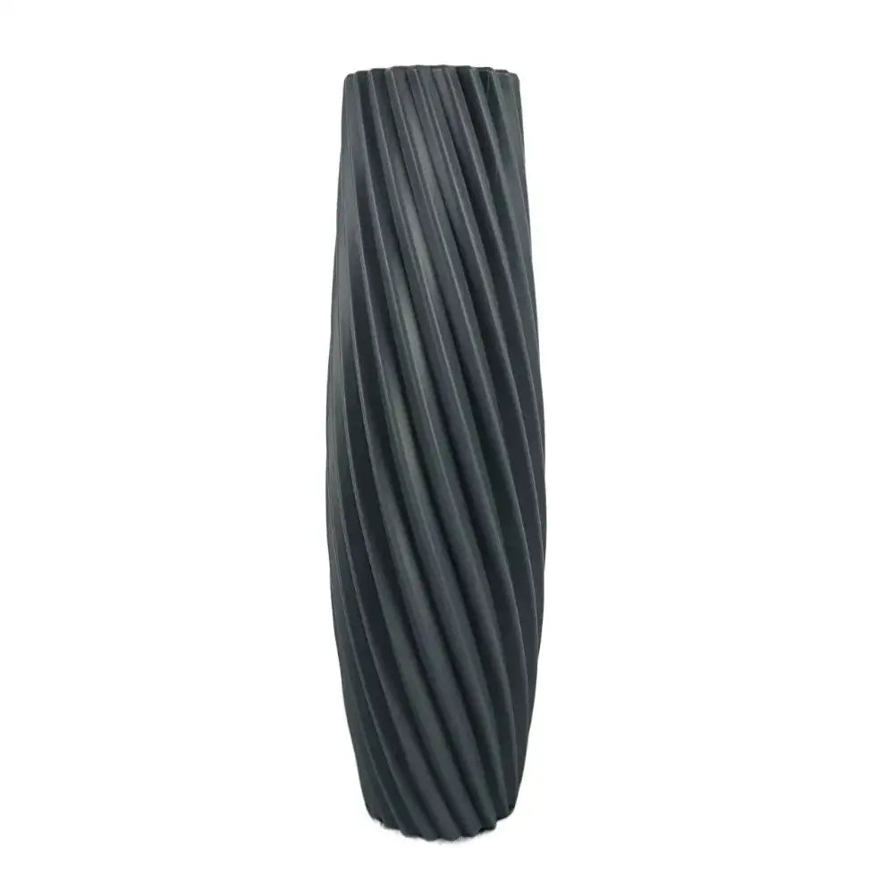 Nordic ribbed multi color plastic flower vase living room decor