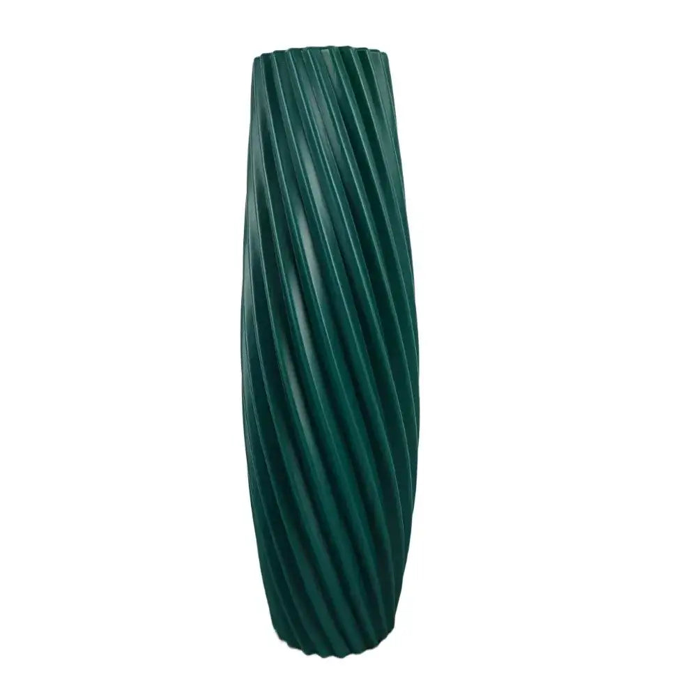 Nordic ribbed multi color plastic flower vase living room decor