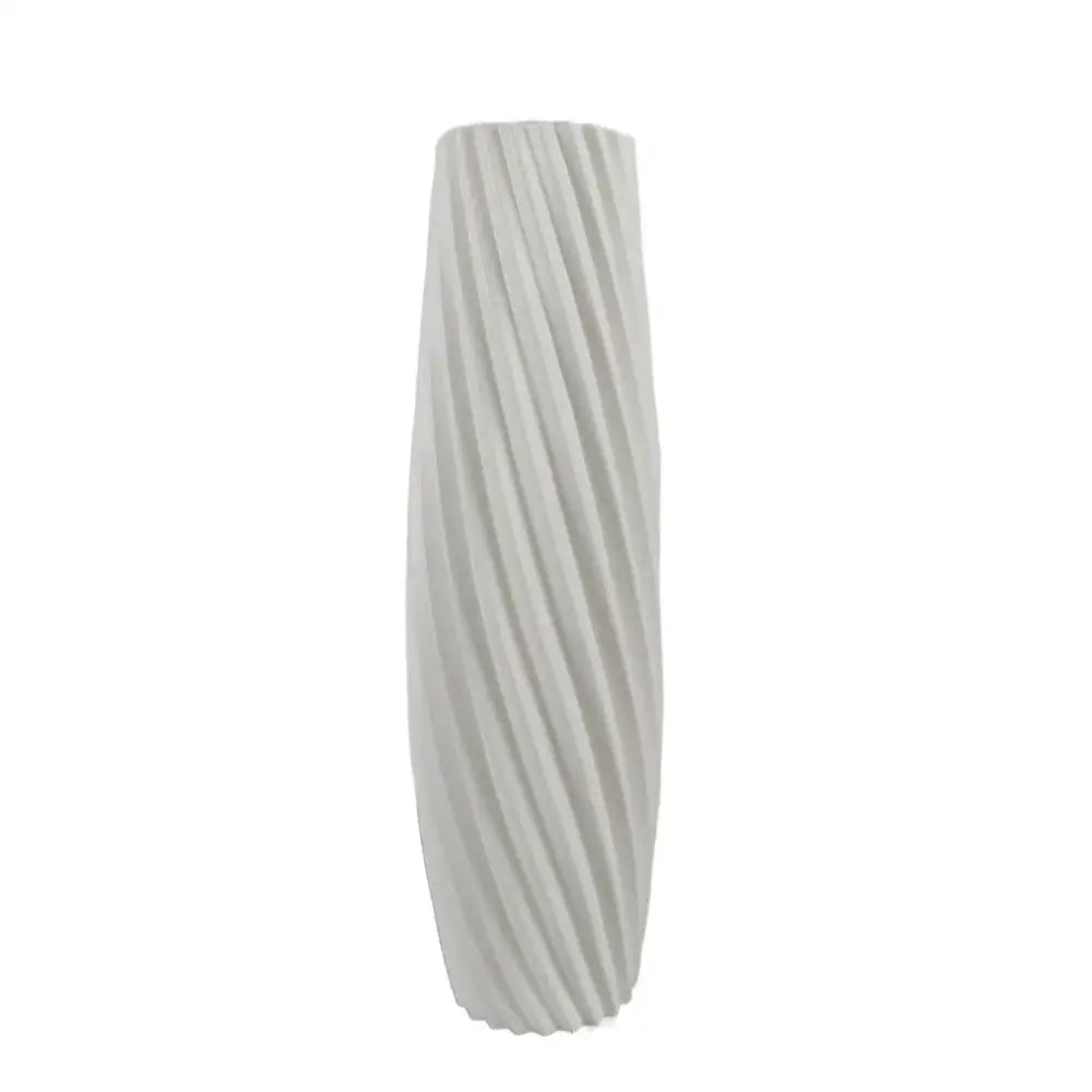 Nordic ribbed multi color plastic flower vase living room decor