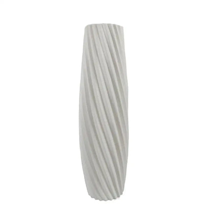 Nordic ribbed multi color plastic flower vase living room decor