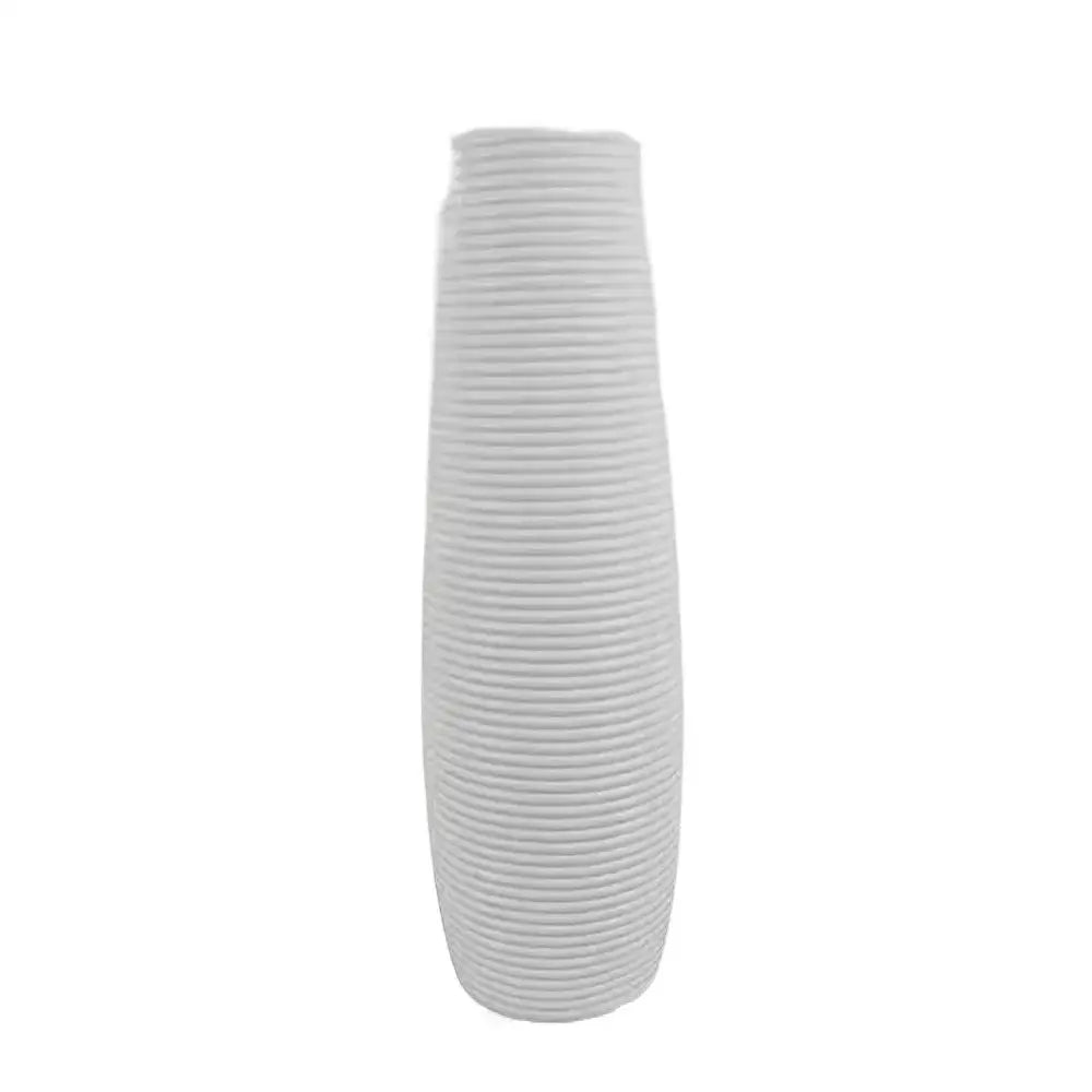 Nordic ribbed multi color plastic flower vase living room decor