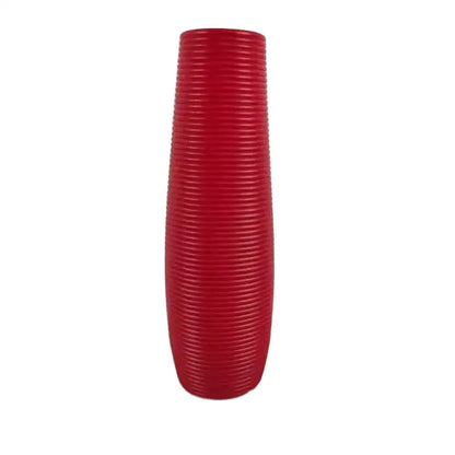 Nordic ribbed multi color plastic flower vase living room decor