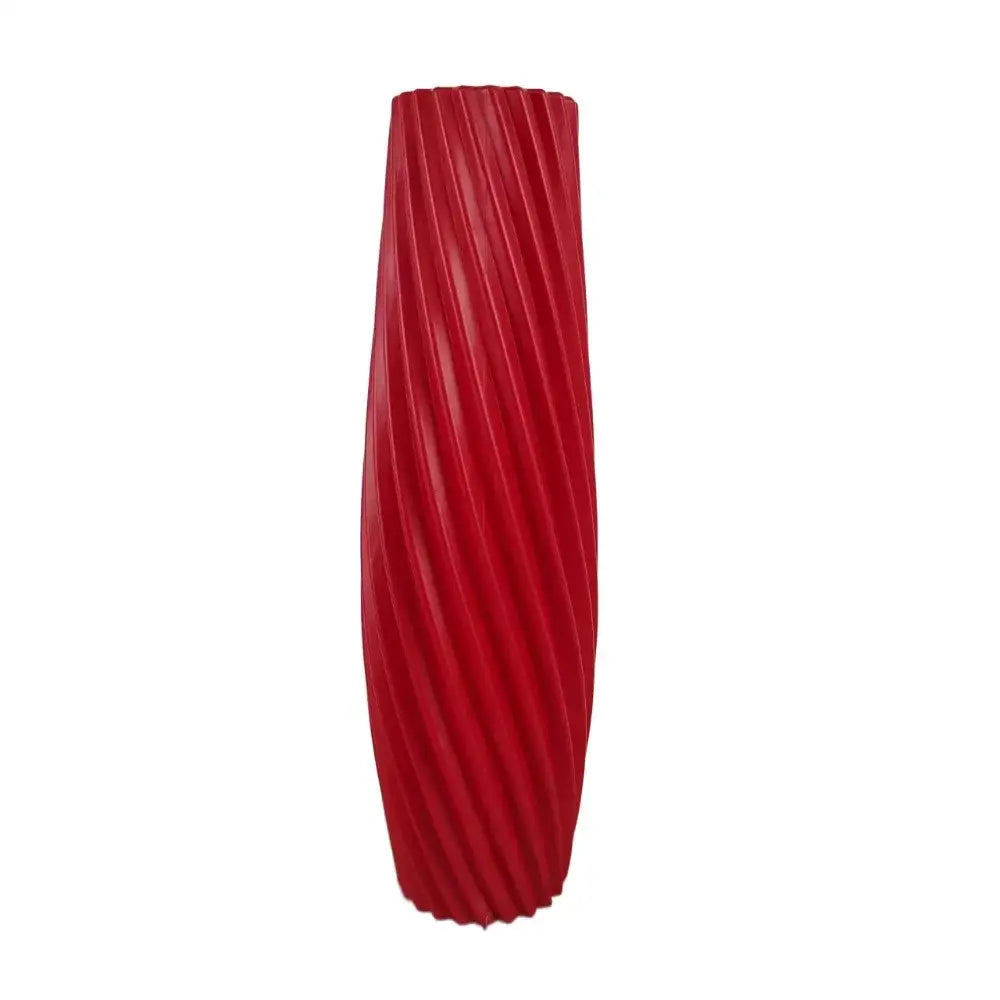 Nordic ribbed multi color plastic flower vase living room decor