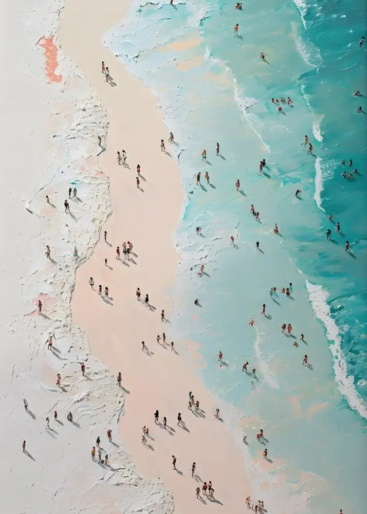 Minimalist turquoise beach art prints set of 8 – living room wall art