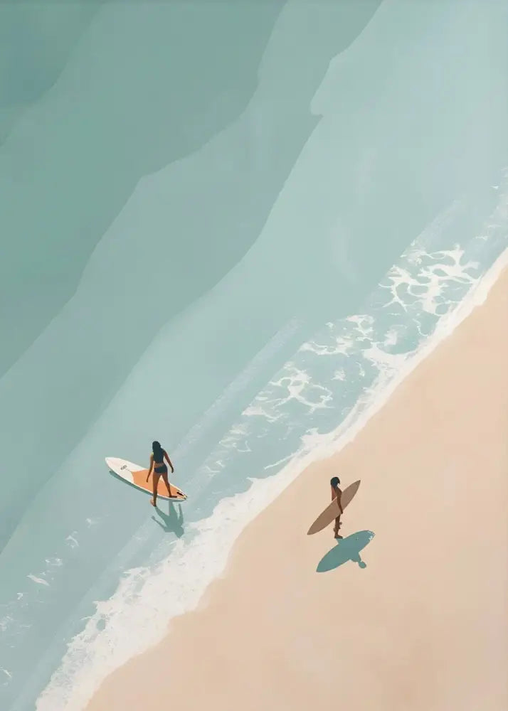 Minimalist turquoise beach art prints set of 8 – living room wall art